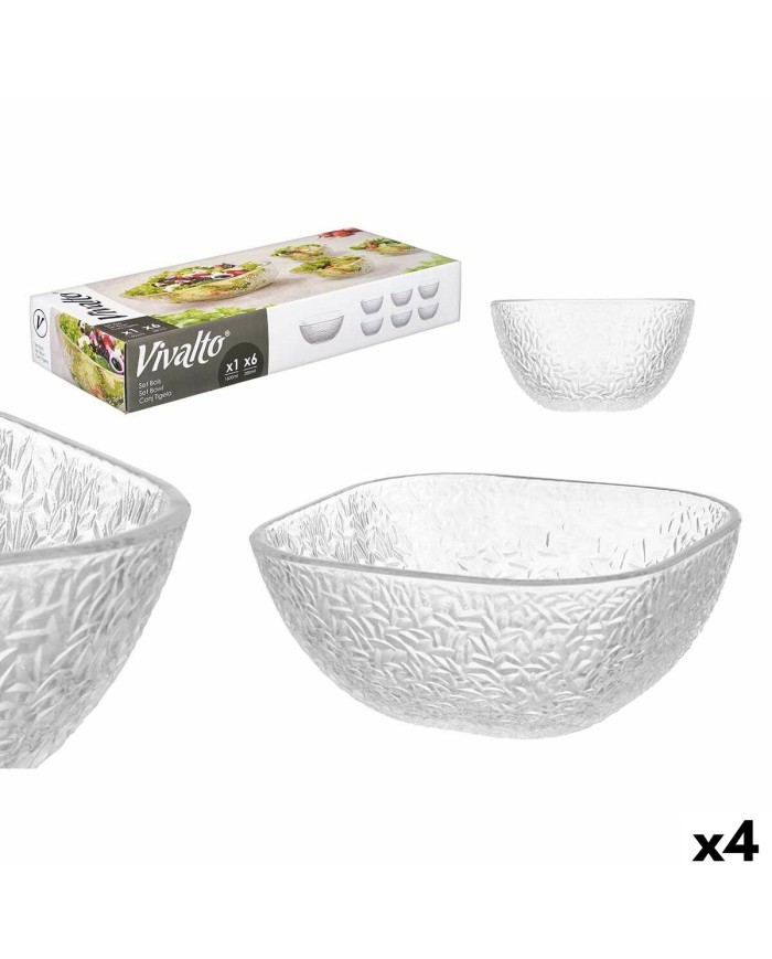 Set di Ciotole Vivalto TP70165IC/BH Trasparente Vetro 20 x 20 x 8 cm 10,3 x 10,3 x 5,5 cm (4 Unità) Set di Ciotole Vivalto TP70165IC/BH Trasparente Vetro 20 x 20 x 8 cm 10,3 x 10,3 x 5,5 cm (4 Unità)