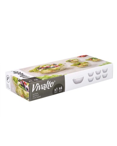 Set di Ciotole Vivalto TP70165IC/BH Trasparente Vetro 20 x 20 x 8 cm 10,3 x 10,3 x 5,5 cm (4 Unità)