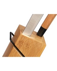 Set di Coltelli con Supporto in Legno Kinvara KT171028A 6PCS Naturale Bambù Acciaio (4 Unità)