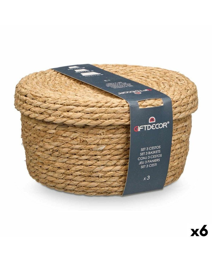 Set di Cesti SY101703 Naturale Fibra naturale (6 Unità) Set di Cesti SY101703 Naturale Fibra naturale (6 Unità)