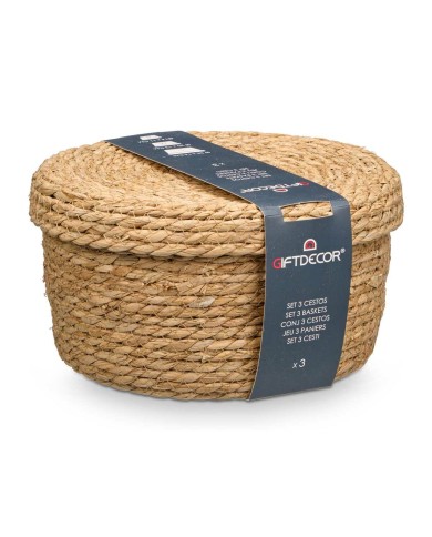 Set di Cesti SY101703 Naturale Fibra naturale (6 Unità) Set di Cesti SY101703 Naturale Fibra naturale (6 Unità)