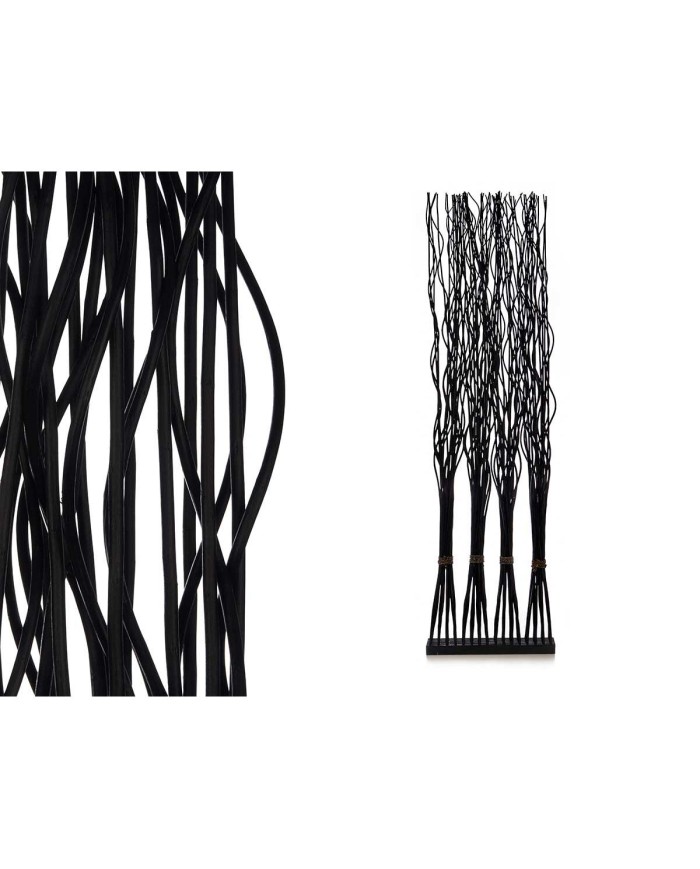 Paravento MJ84091-N Nero Legno di salice 50 x 182 x 13 cm 4 Corpetti Paravento MJ84091-N Nero Legno di salice 50 x 182 x 13 cm 4 Corpetti