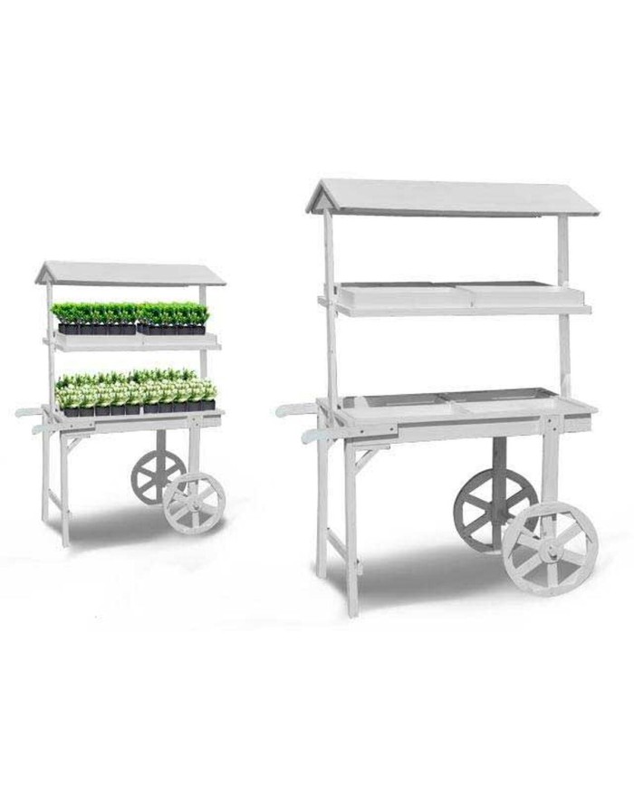 Supporto con Ruote per Vasi Ibergarden WP15014-W Legno 121 x 171 x 59 cm