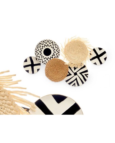 Decorazione da Parete 23SMB8404 Bianco Marrone Nero Metallo 60 x 40 x 5 cm (6 Unità)