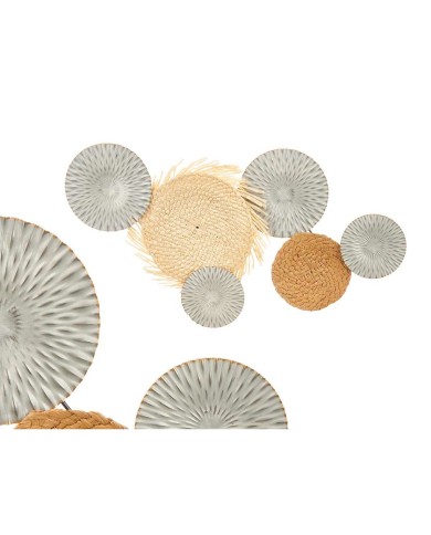 Decorazione da Parete 23SMB1537 Marrone Grigio Metallo 76,8 x 4,4 x 50,2 cm (4 Unità)