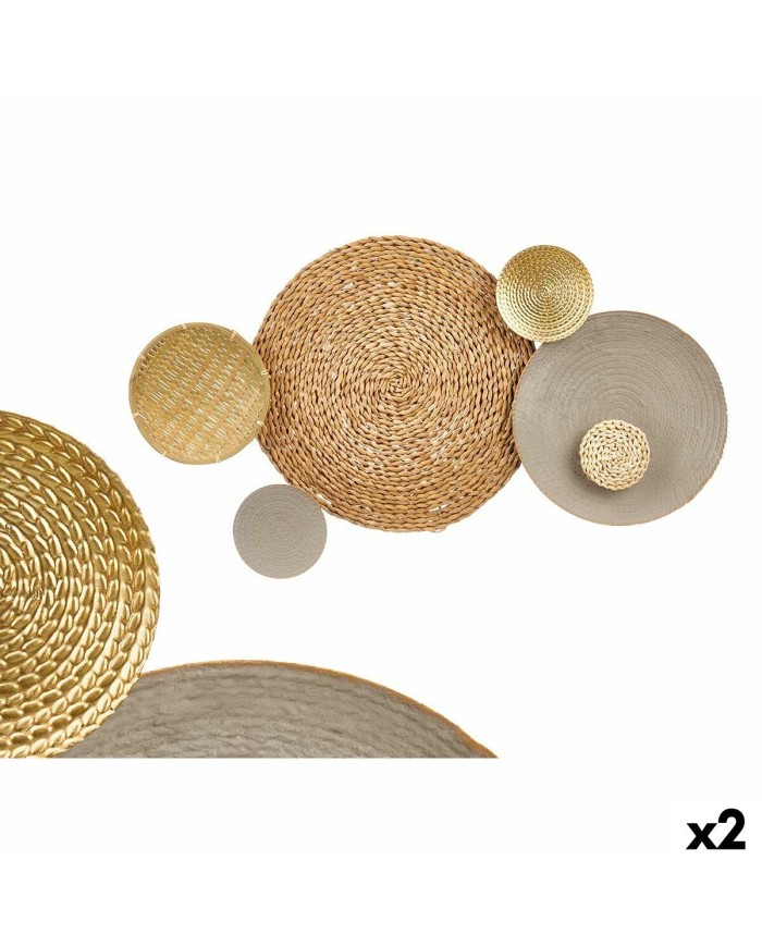 Decorazione da Parete 23SMB1443 Marrone Grigio Metallo 88,9 x 7 x 50 cm (2 Unità) Decorazione da Parete 23SMB1443 Marrone Grigio Metallo 88,9 x 7 x 50 cm (2 Unità)