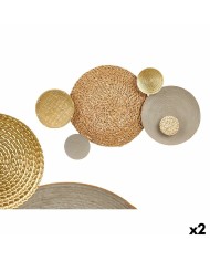 Decorazione da Parete 23SMB1538 Bianco Marrone Grigio Metallo 89,5 x 5,1 x 48,3 cm (2 Unità) Decorazione da Parete 23SMB1538 Bianco Marrone Grigio Metallo 89,5 x 5,1 x 48,3 cm (2 Unità)