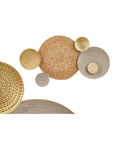 Decorazione da Parete 23SMB1443 Marrone Grigio Metallo 88,9 x 7 x 50 cm (2 Unità)