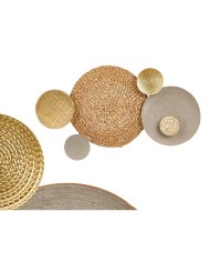 Decorazione da Parete 23SMB1443 Marrone Grigio Metallo 88,9 x 7 x 50 cm (2 Unità) Decorazione da Parete 23SMB1443 Marrone Grigio Metallo 88,9 x 7 x 50 cm (2 Unità)