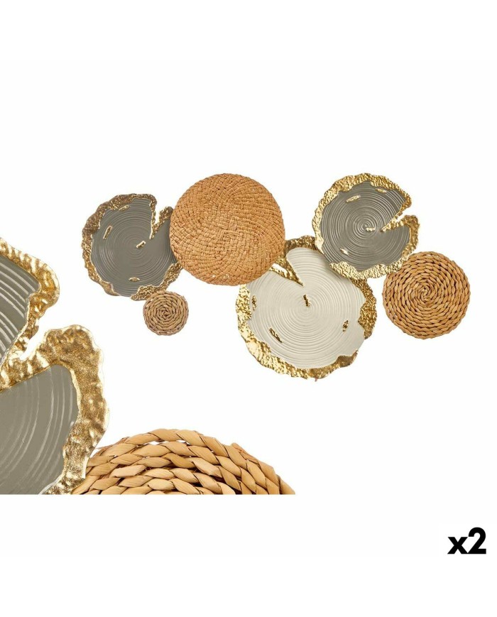 Decorazione da Parete 23SMB1538 Bianco Marrone Grigio Metallo 89,5 x 5,1 x 48,3 cm (2 Unità) Decorazione da Parete 23SMB1538 Bianco Marrone Grigio Metallo 89,5 x 5,1 x 48,3 cm (2 Unità)