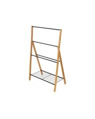 Portasciugamani da Terra Kipit B7816 Nero Metallo Bambù 60 x 90 x 37 cm 4 Unità