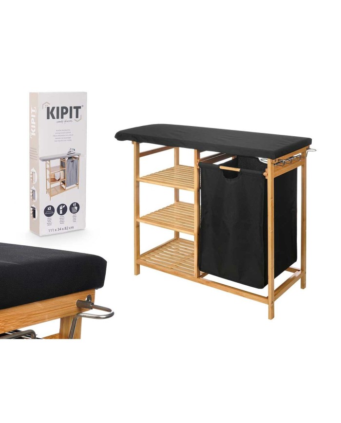 Asse da Stiro Kipit 1443FL BAMBOO Nero Stoffa Bambù