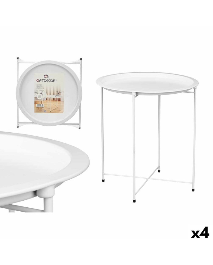 Tavolo Aggiuntivo Pieghevole WR4405.1 Bianco 46,8 x 50,2 x 46,8 cm (4 Unità)