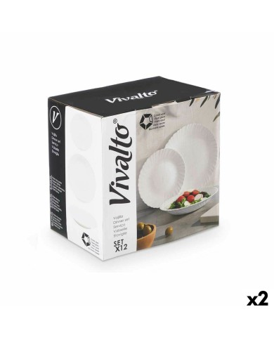 Set di Stoviglie Vivalto F-LXP95-75-F-LSP85 Bianco Vetro opalino (2 Unità) Set di Stoviglie Vivalto F-LXP95-75-F-LSP85 Bianco Vetro opalino (2 Unità)
