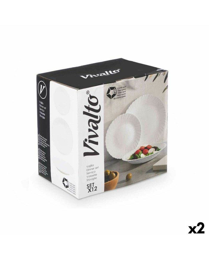 Set di Stoviglie Vivalto F-LXP95-75-F-LSP85 Bianco Vetro opalino (2 Unità) Set di Stoviglie Vivalto F-LXP95-75-F-LSP85 Bianco Vetro opalino (2 Unità)