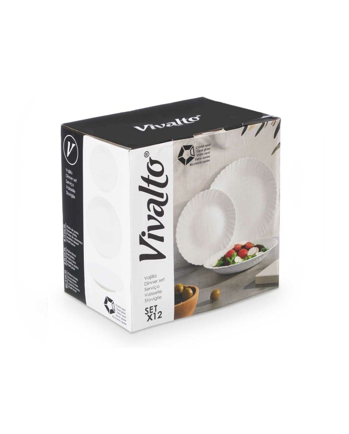 Set di Stoviglie Vivalto F-LXP95-75-F-LSP85 Bianco Vetro opalino (2 Unità) Set di Stoviglie Vivalto F-LXP95-75-F-LSP85 Bianco Vetro opalino (2 Unità)
