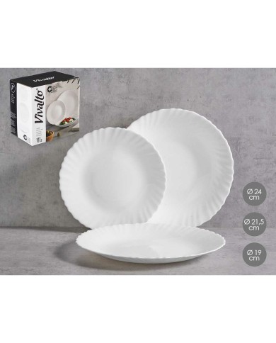Set di Stoviglie Vivalto F-LXP95-75-F-LSP85 Bianco Vetro opalino (2 Unità) Set di Stoviglie Vivalto F-LXP95-75-F-LSP85 Bianco Vetro opalino (2 Unità)