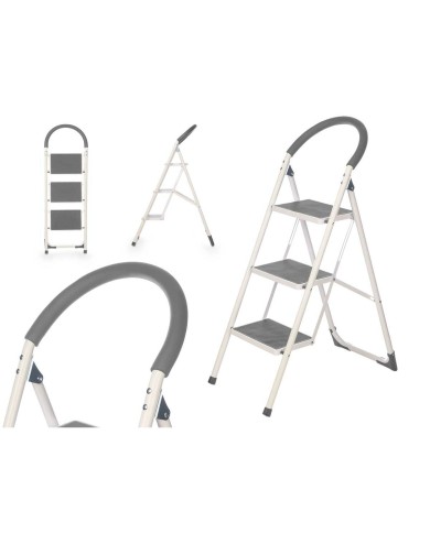 Scala Pieghevole a 3 Scalini Kipit 10109 Grigio Acciaio 38 x 117 x 5 cm (4 Unità) Scala Pieghevole a 3 Scalini Kipit 10109 Grigio Acciaio 38 x 117 x 5 cm (4 Unità)