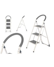 Scala Pieghevole a 3 Scalini Kipit 10109 Grigio Acciaio 38 x 117 x 5 cm (4 Unità)