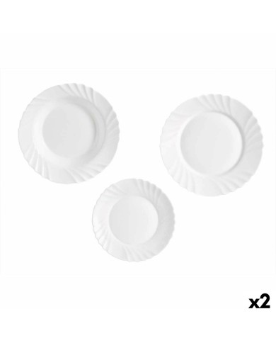 Set di Stoviglie Vivalto F-LBP100-80-90 Bianco Vetro opalino (2 Unità) Set di Stoviglie Vivalto F-LBP100-80-90 Bianco Vetro opalino (2 Unità)