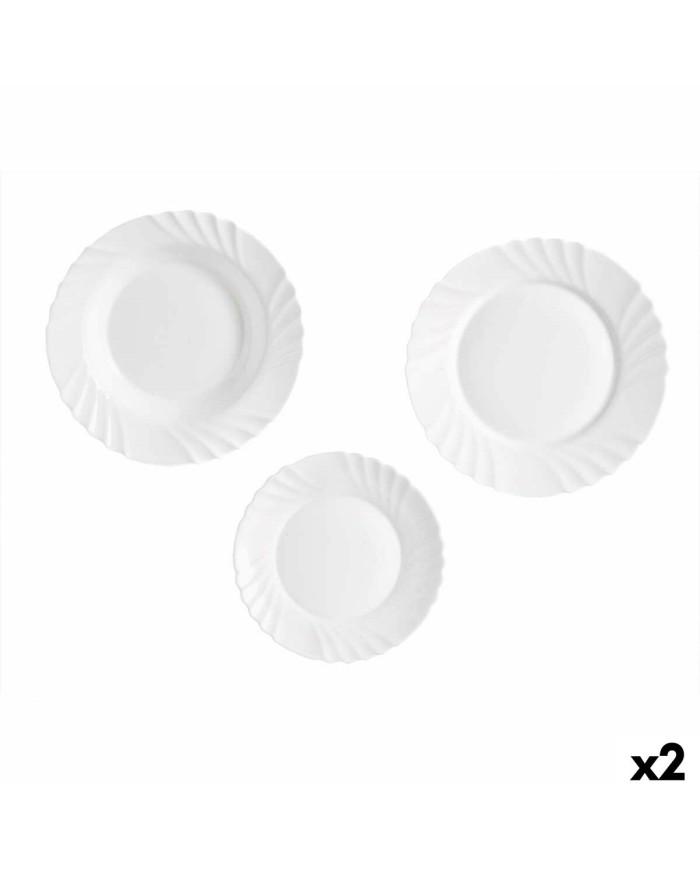Set di Stoviglie Vivalto F-LBP100-80-90 Bianco Vetro opalino (2 Unità) Set di Stoviglie Vivalto F-LBP100-80-90 Bianco Vetro opalino (2 Unità)
