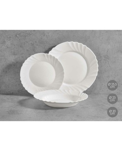 Set di Stoviglie Vivalto F-LBP100-80-90 Bianco Vetro opalino (2 Unità) Set di Stoviglie Vivalto F-LBP100-80-90 Bianco Vetro opalino (2 Unità)