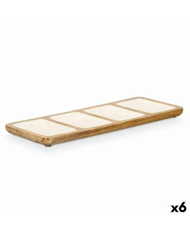 Vassoio con Scompartimenti MALI941 W Bianco 46 x 3 x 17 cm (6 Unità)