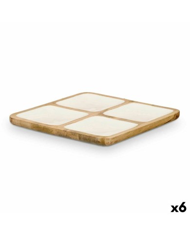 Vassoio con Scompartimenti MALI-991 W Bianco 29,5 x 3 x 29,5 cm (6 Unità)