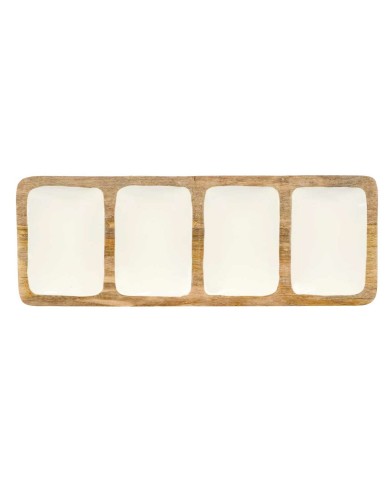 Vassoio con Scompartimenti MALI941 W Bianco 46 x 3 x 17 cm (6 Unità)