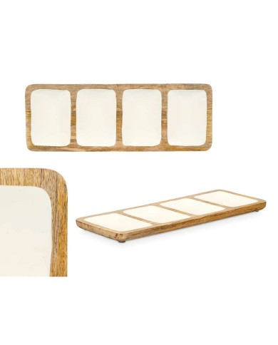 Vassoio con Scompartimenti MALI941 W Bianco 46 x 3 x 17 cm (6 Unità)