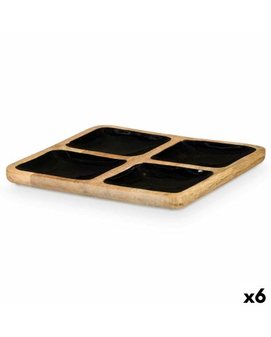 Vassoio con Scompartimenti MALI-991 B Nero 31 x 3 x 31 cm (6 Unità)
