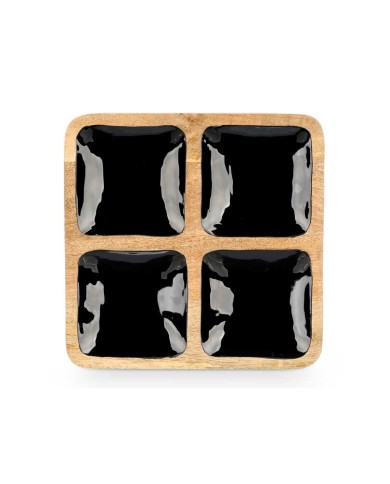 Vassoio con Scompartimenti MALI-991 B Nero 31 x 3 x 31 cm (6 Unità)