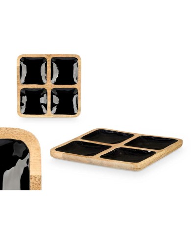 Vassoio con Scompartimenti MALI-991 B Nero 31 x 3 x 31 cm (6 Unità)