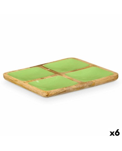 Vassoio con Scompartimenti MALI-991 G Verde 31 x 3 x 3 cm (6 Unità)