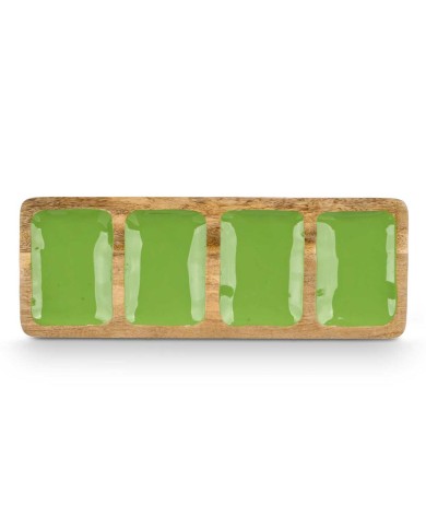Vassoio con Scompartimenti MALI-941 G Verde 46 x 3 x 17 cm (6 Unità)
