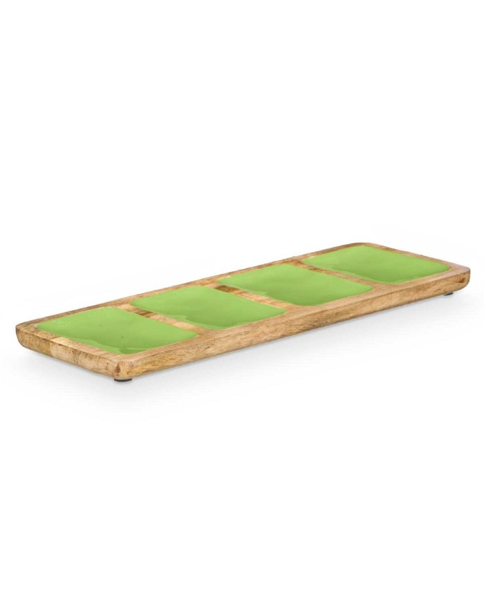 Vassoio con Scompartimenti MALI-941 G Verde 46 x 3 x 17 cm (6 Unità)