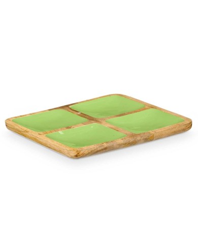 Vassoio con Scompartimenti MALI-991 G Verde 31 x 3 x 3 cm (6 Unità)