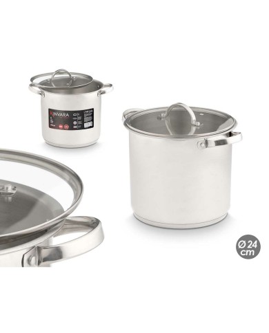 Casseruola con coperchio in vetro Kinvara 17396 Argentato 31 x 25 x 24 cm Induzione (4 Unità) Casseruola con coperchio in vetro Kinvara 17396 Argentato 31 x 25 x 24 cm Induzione (4 Unità)