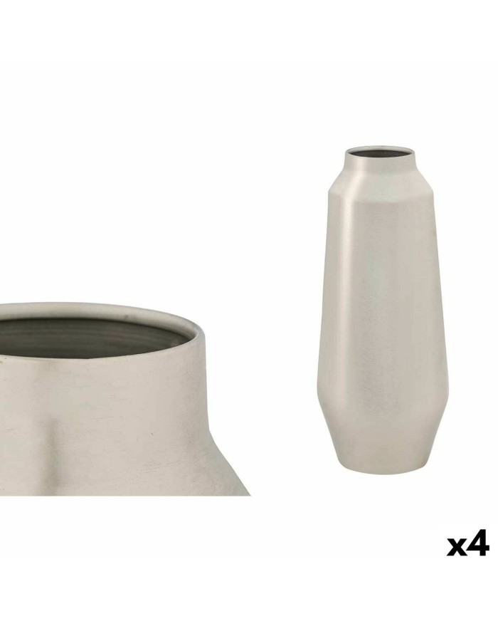 Vaso 10216-SS Argentato Ferro 18 x 40 x 18 cm (4 Unità) Vaso 10216-SS Argentato Ferro 18 x 40 x 18 cm (4 Unità)