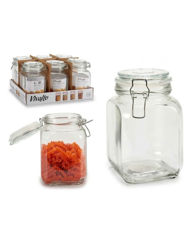 Barattolo di Vetro Vivalto CW-41200F/DH6 Trasparente Argentato 1,2 L (6 Unità) Barattolo di Vetro Vivalto CW-41200F/DH6 Trasparente Argentato 1,2 L (6 Unità)