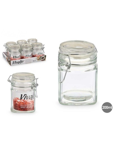 Barattolo di Vetro Vivalto 01-1605 Trasparente 200 ml (6 Unità) Barattolo di Vetro Vivalto 01-1605 Trasparente 200 ml (6 Unità)