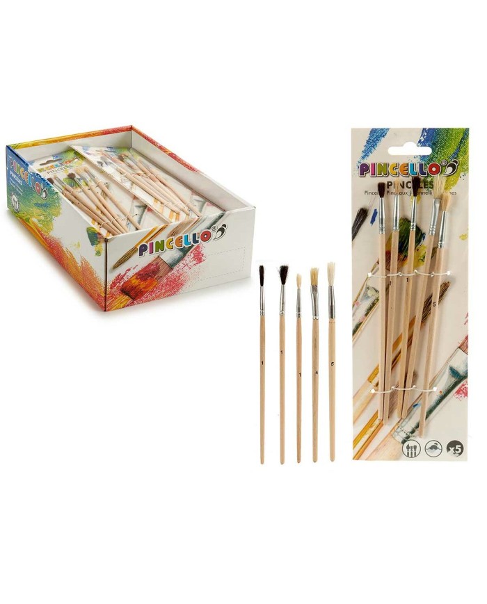 Pennelli Pincello AR1607028 Marrone Grigio Legno Metallo (24 Unità) Pennelli Pincello AR1607028 Marrone Grigio Legno Metallo (24 Unità)