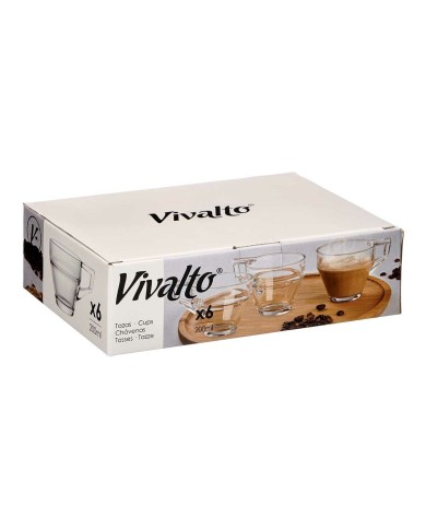 Tazza di caffè e tè Vivalto ZLQ02/BHA6 Trasparente Vetro 199 ml (6 Unità) Tazza di caffè e tè Vivalto ZLQ02/BHA6 Trasparente Vetro 199 ml (6 Unità)