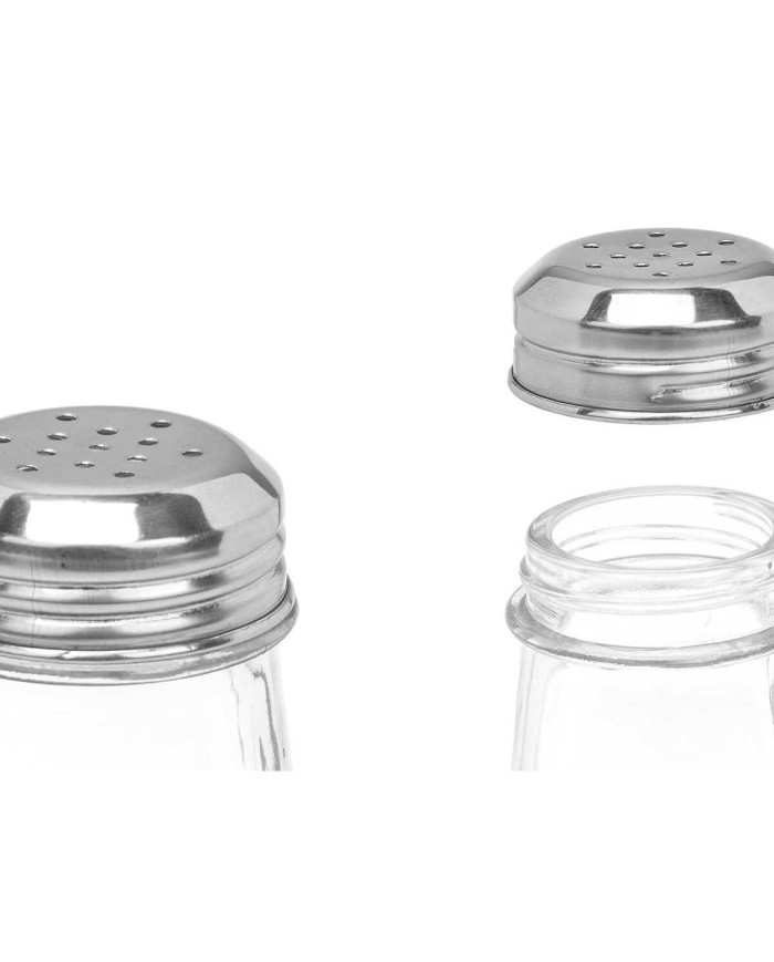 Saliera Vivalto YHP-SZ24/DH12 Trasparente Metallo Vetro 5,5 x 10,5 x 5,5 cm (12 Unità)