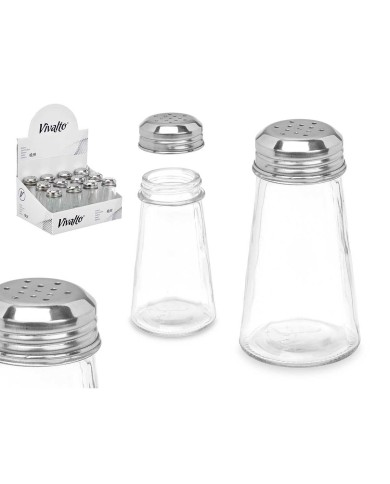 Saliera Vivalto YHP-SZ24/DH12 Trasparente Metallo Vetro 5,5 x 10,5 x 5,5 cm (12 Unità)