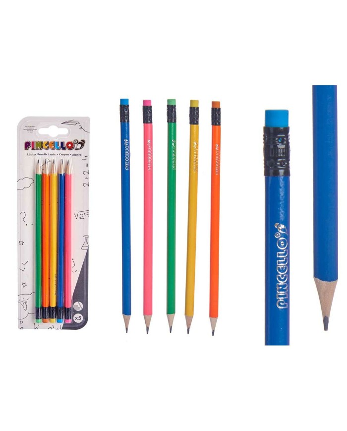 Set di Matite Pincello 474 Giallo Azzurro Rosso Verde Arancio (12 Unità)