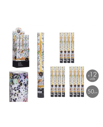 Cannone di coriandoli 9901-50 Multicolore Carta Cartone Plastica 5 x 48,5 x 5 cm (12 Unità)