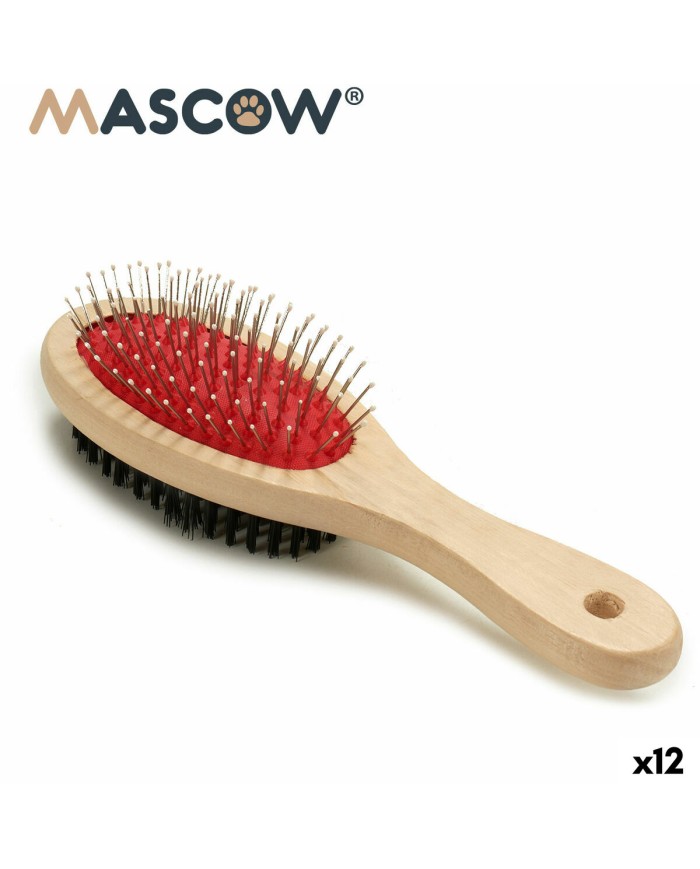 Spazzola per Cani Mascow AR1807082 Marrone Nero Rosso 7 x 22,5 x 5 cm (12 Unità)