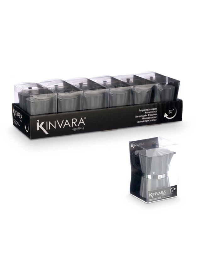 Timer da Cucina Kinvara KT3081(ST) 9 x 10,5 x 6,5 cm (12 Unità)