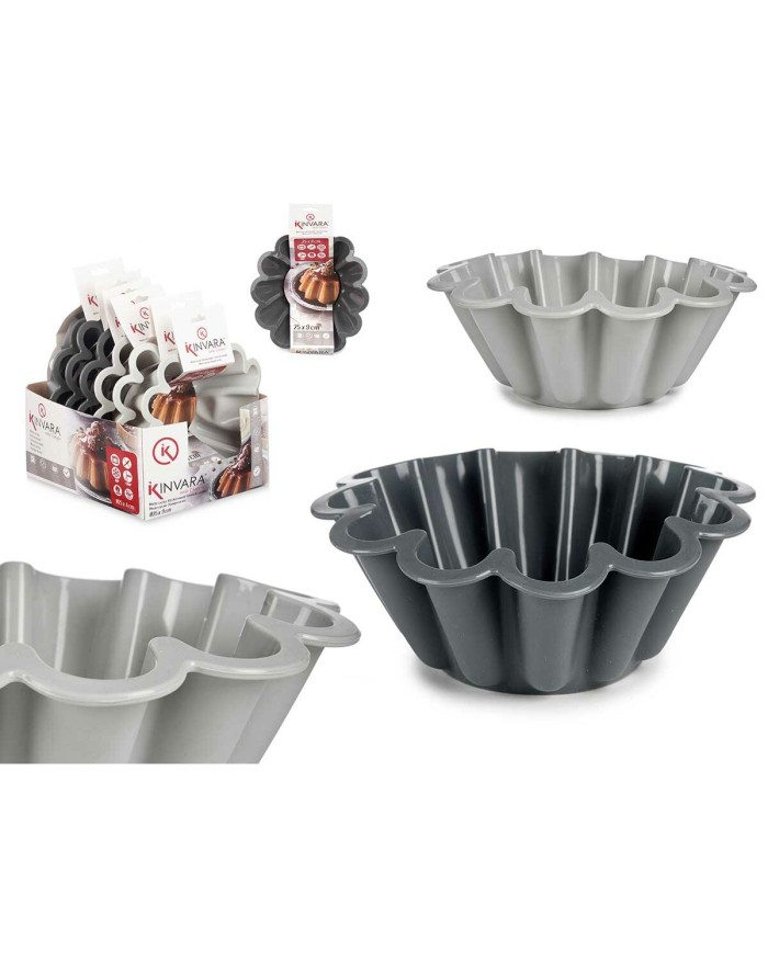 Stampo per Dolci Kinvara HH477 Grigio chiaro Grigio scuro Silicone 1,5 L 24,5 x 10 x 24,5 cm (6 Unità)
